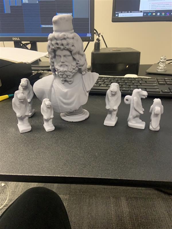 Medusa statue spray painted gold